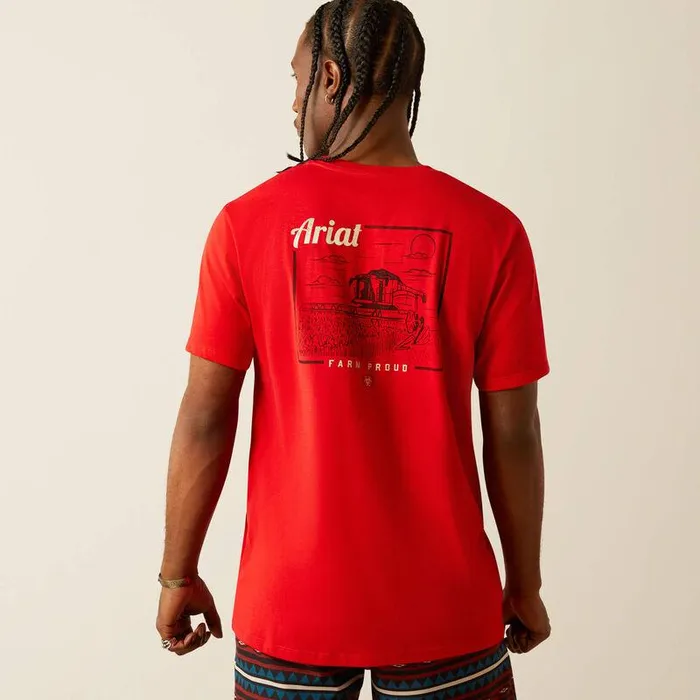Men TShirts and Polos Ariat Ariat Proud Farmer TShirt Redline