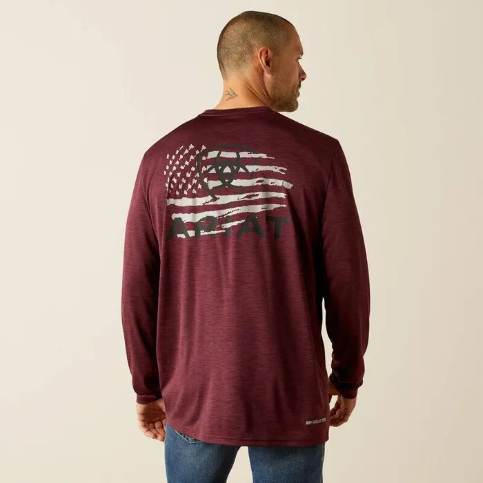Men TShirts and Polos Ariat Charger Breakthru TShirt Malbec Heather