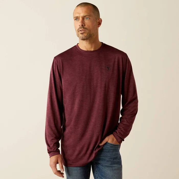 Men TShirts and Polos Ariat Charger Breakthru TShirt Malbec Heather