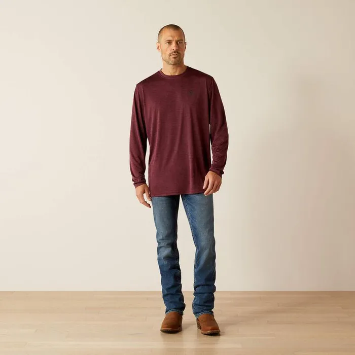 Men TShirts and Polos Ariat Charger Breakthru TShirt Malbec Heather