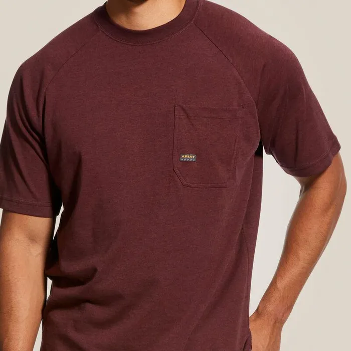 Men TShirts and Polos Ariat Rebar Cotton Strong TShirt Burgundy Heather Men TShirts and Polos Ariat Rebar Cotton Strong TShirt Burgundy Heather