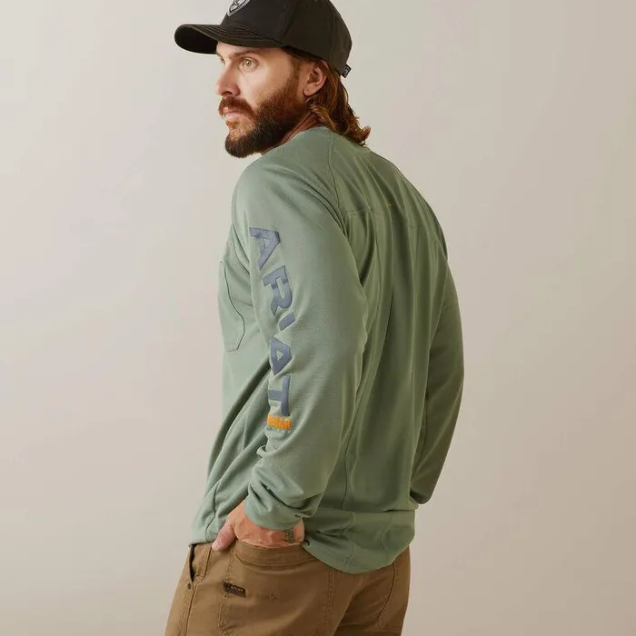 Men TShirts and Polos Ariat Rebar Heat Fighter TShirt Lily Padand Periscope