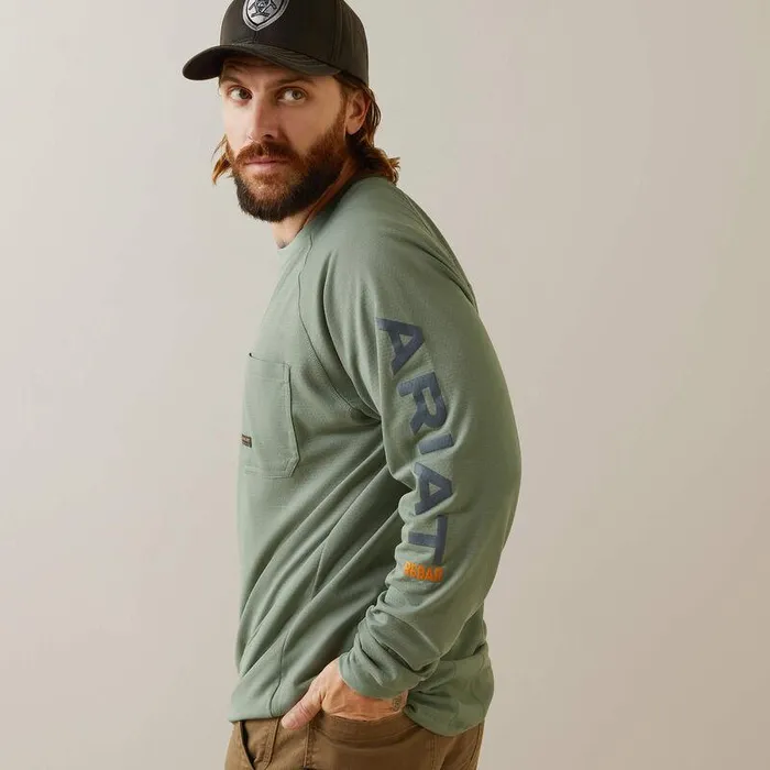 Men TShirts and Polos Ariat Rebar Heat Fighter TShirt Lily Padand Periscope