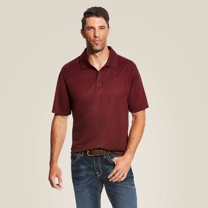 Men TShirts and Polos Ariat TEK Polo Maroon