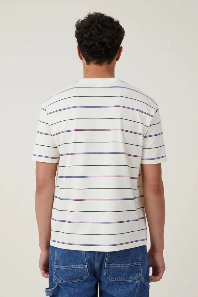 Men Tees and Tanks Cotton On Loose Fit Stripe TShirt Sand Pop Easy Stripe Beyond