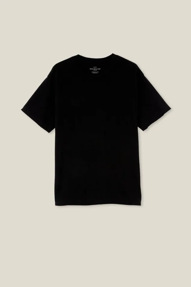 Men Tees and Tanks Cotton On Organic Loose Fit TShirt Black