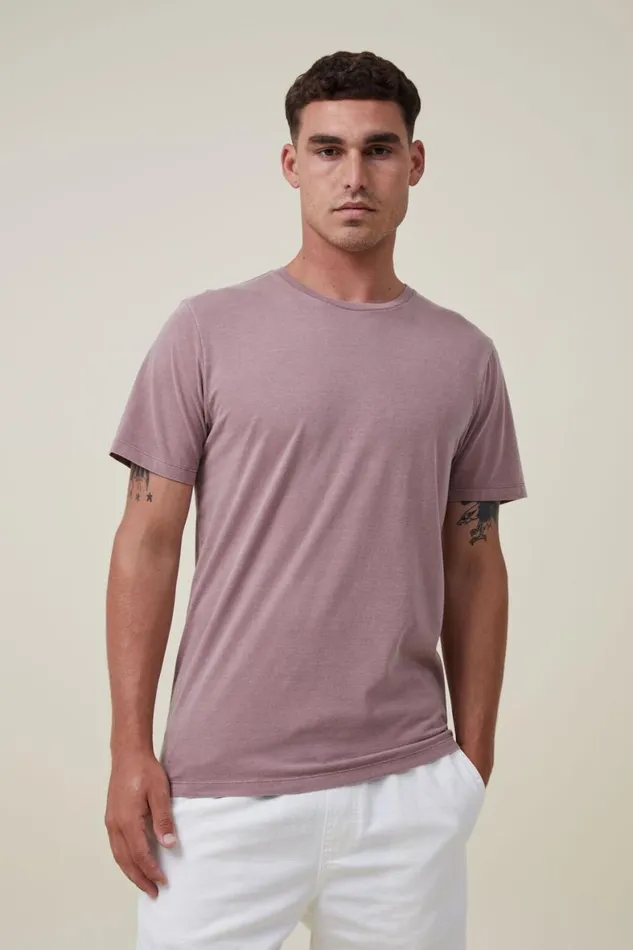 Men Tees and Tanks Cotton On Organic Regular Fit Crew TShirt Dirty Burg