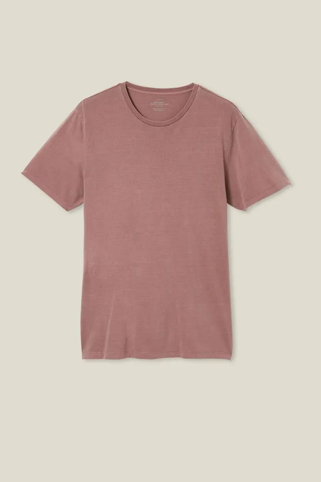 Men Tees and Tanks Cotton On Organic Regular Fit Crew TShirt Dirty Burg