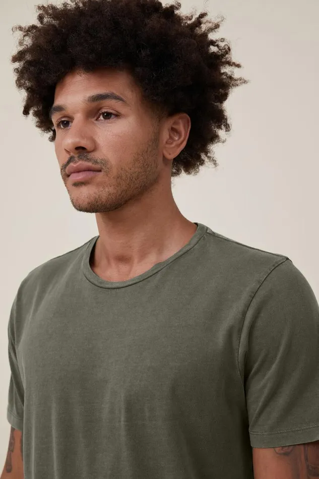 Men Tees and Tanks Cotton On Organic Regular Fit Crew TShirt Military