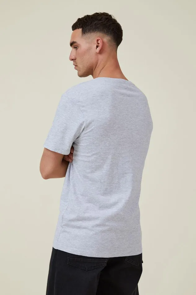 Men Tees and Tanks Cotton On Organic VNeck TShirt Light Grey Marle