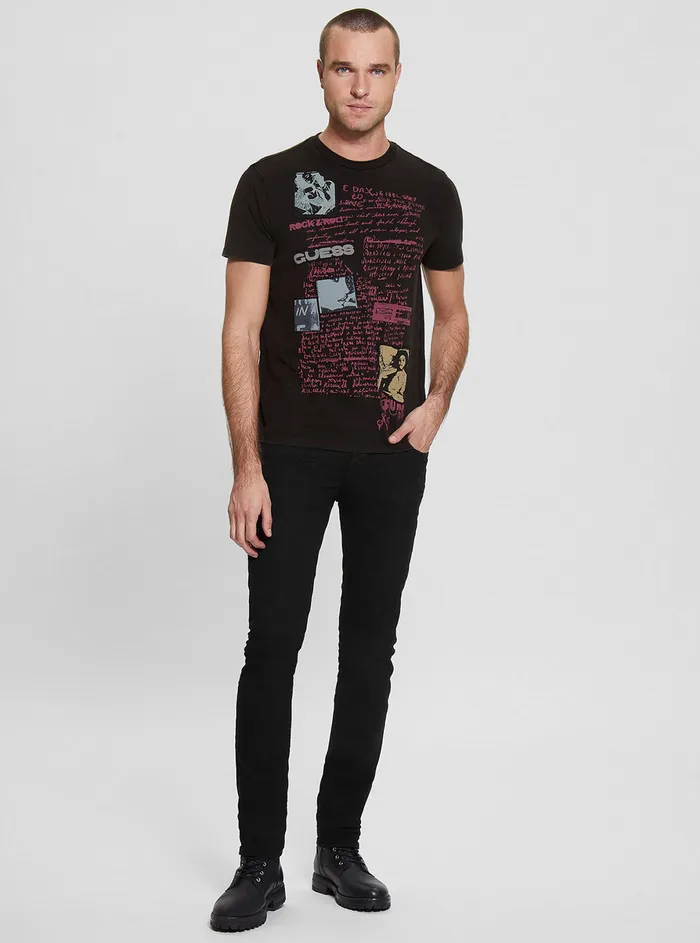 Men Tees and Tanks GUESS Black Multi Tour Tshirt Men Tees and Tanks GUESS Black Multi Tour Tshirt