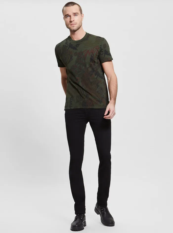 Men Tees and Tanks GUESS Eco Green Multi New Retro Tiger Tshirt Men Tees and Tanks GUESS Eco Green Multi New Retro Tiger Tshirt