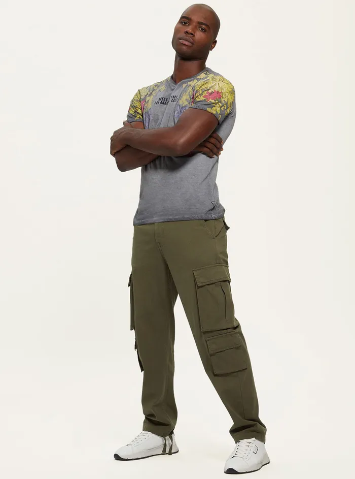 Men Tees and Tanks GUESS Eco Jet Black Multi Floral Tshirt Men Tees and Tanks GUESS Eco Jet Black Multi Floral Tshirt