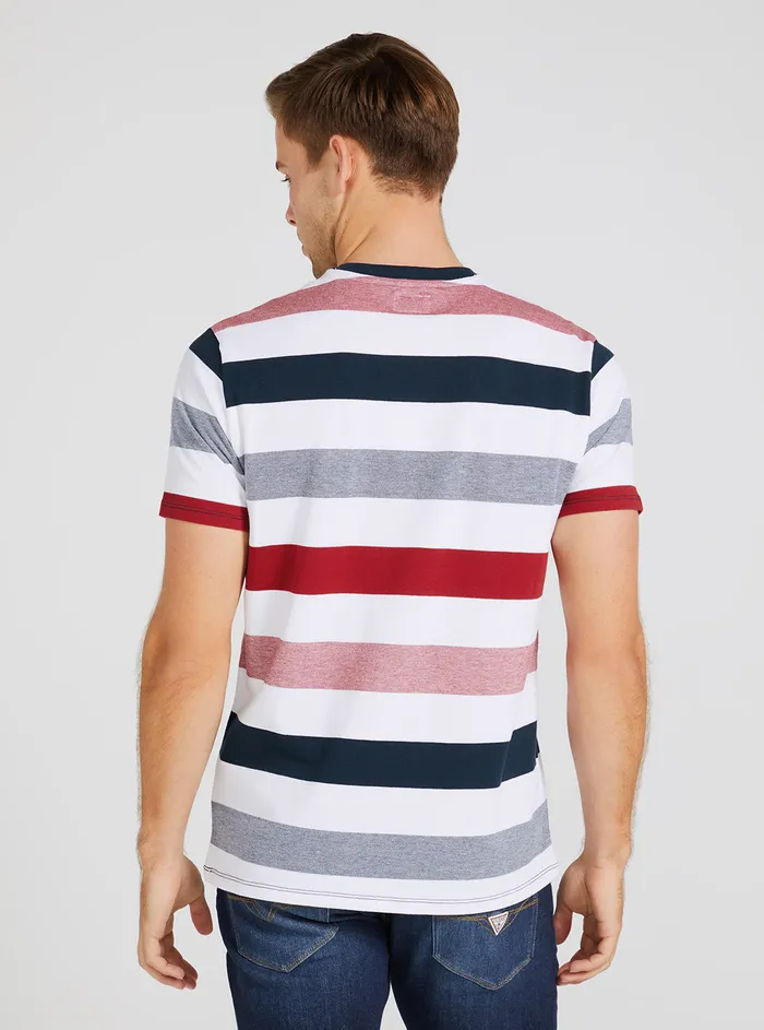 Men Tees and Tanks GUESS Eco Red Stripe Pique Dock Tshirt Men Tees and Tanks GUESS Eco Red Stripe Pique Dock Tshirt