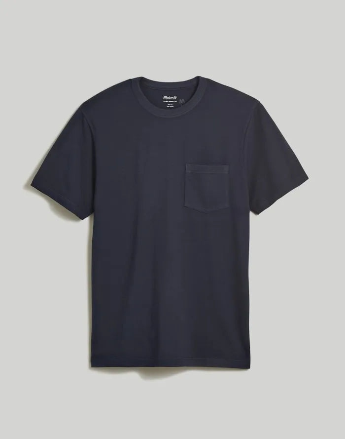 Men Tees Madewell GarmentDyed Allday Crewneck Pocket Tee Twilight