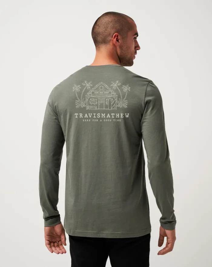 Men Tees TravisMathew ISLAND GEM LONG SLEEVE TEE Dark Olive
