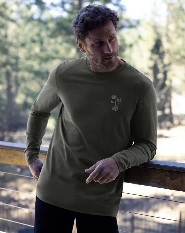 Men Tees TravisMathew ISLAND GEM LONG SLEEVE TEE Dark Olive