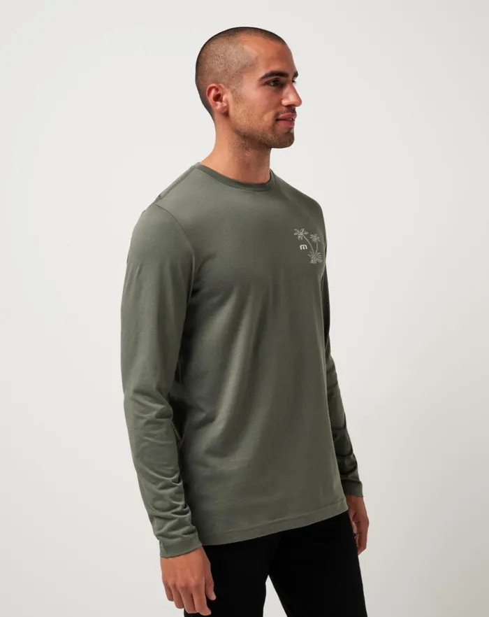 Men Tees TravisMathew ISLAND GEM LONG SLEEVE TEE Dark Olive