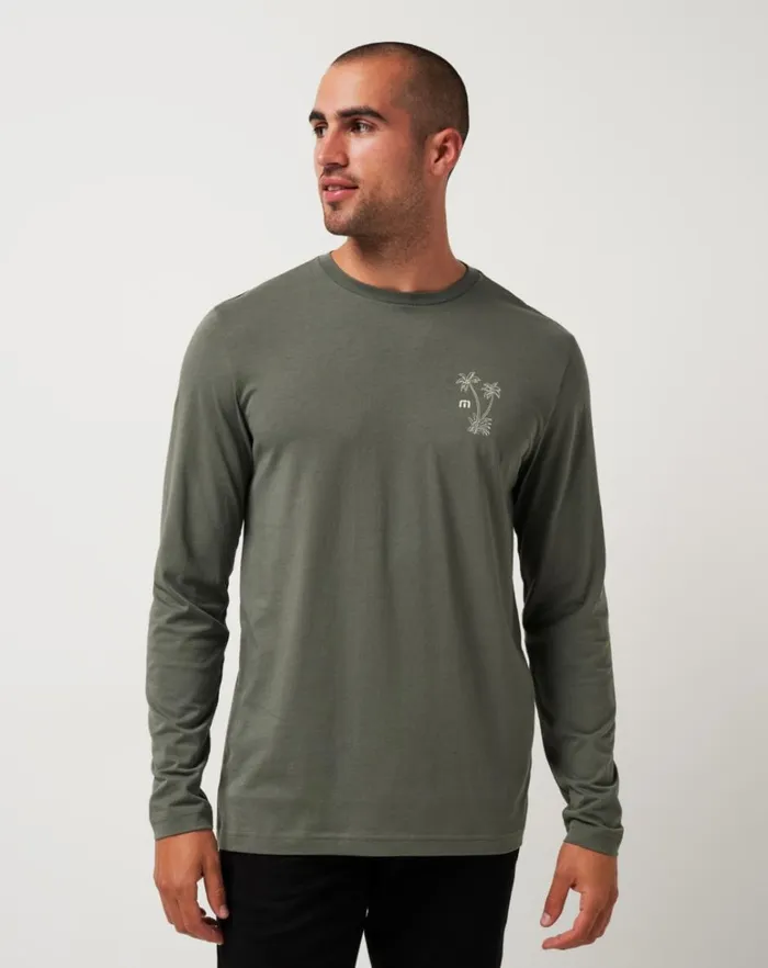 Men Tees TravisMathew ISLAND GEM LONG SLEEVE TEE Dark Olive