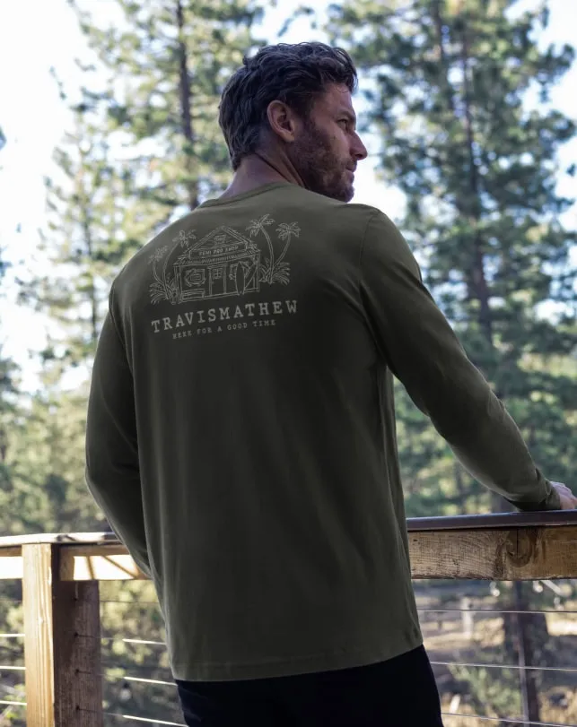 Men Tees TravisMathew ISLAND GEM LONG SLEEVE TEE Dark Olive