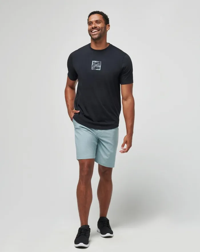 Men Tees TravisMathew LIVING ALOHA TEE Black Men Tees TravisMathew LIVING ALOHA TEE Black
