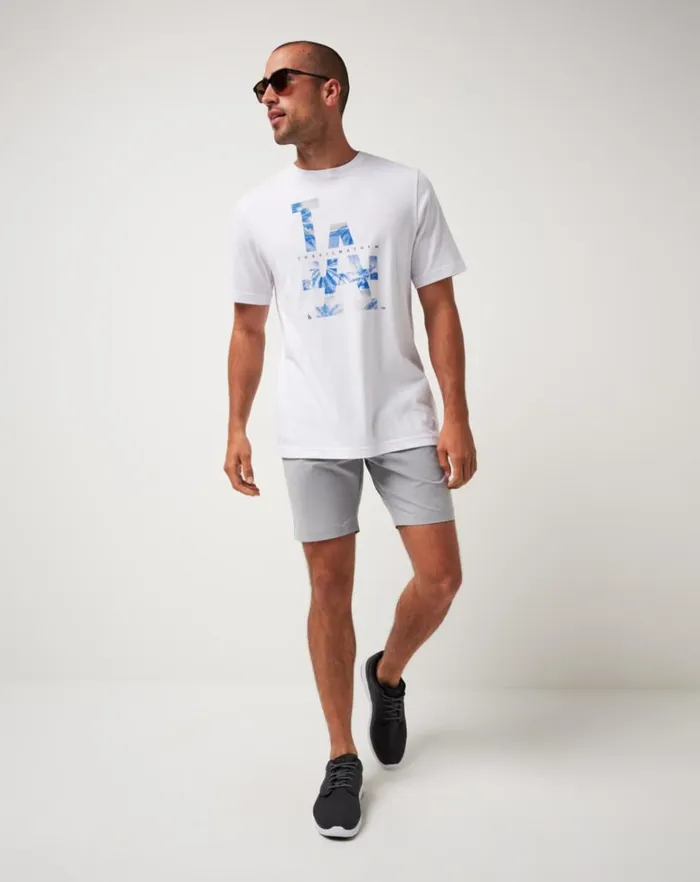 Men Tees TravisMathew LOS ANGELES DODGERS BLEACHER BREEZE TEE White