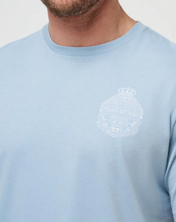 Men Tees TravisMathew NAME ASSOCIATION TEE Dusty Blue