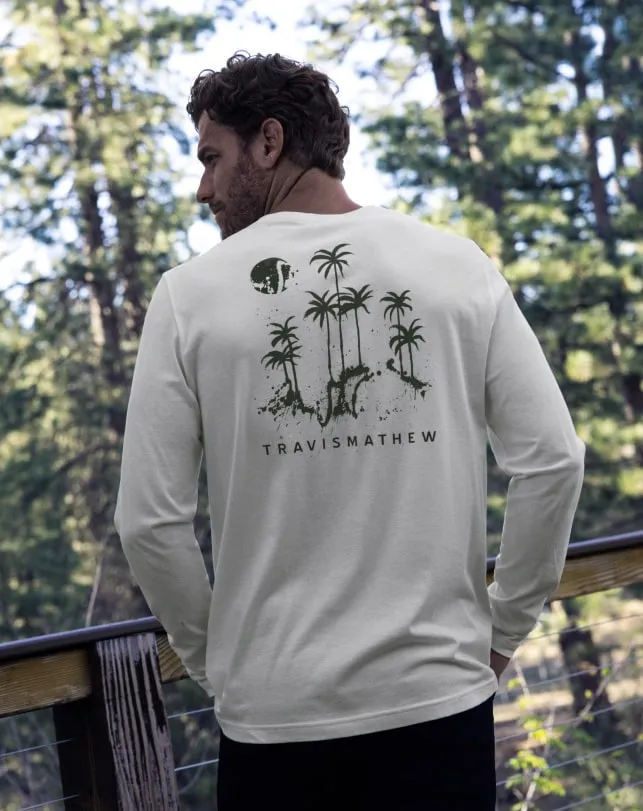 Men Tees TravisMathew ROLLING WAVES LONG SLEEVE TEE Vanilla Ice