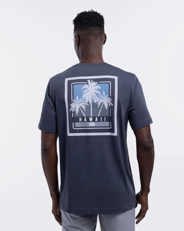 Men Tees TravisMathew TURBULENCE TEE Blue Nights