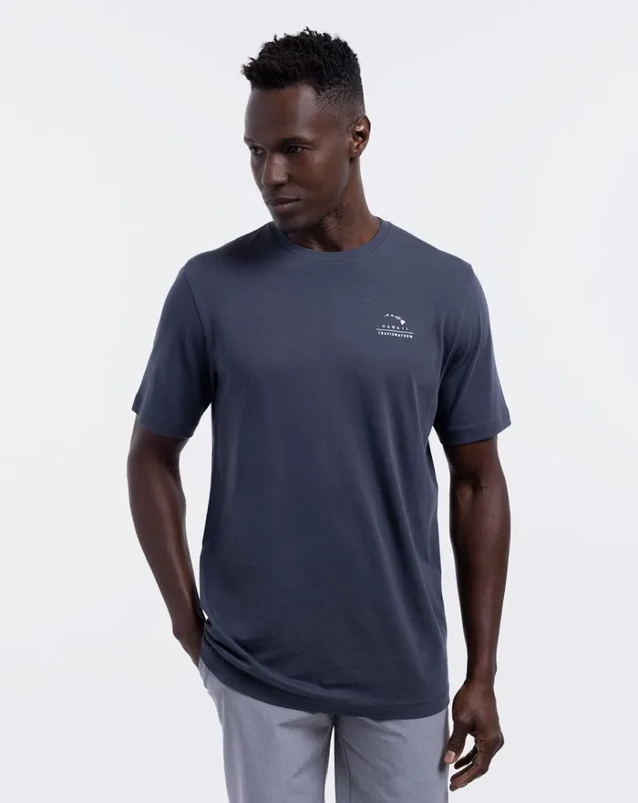 Men Tees TravisMathew TURBULENCE TEE Blue Nights