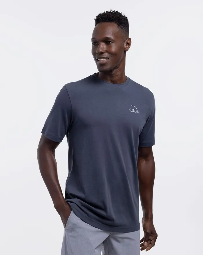 Men Tees TravisMathew TURBULENCE TEE Blue Nights