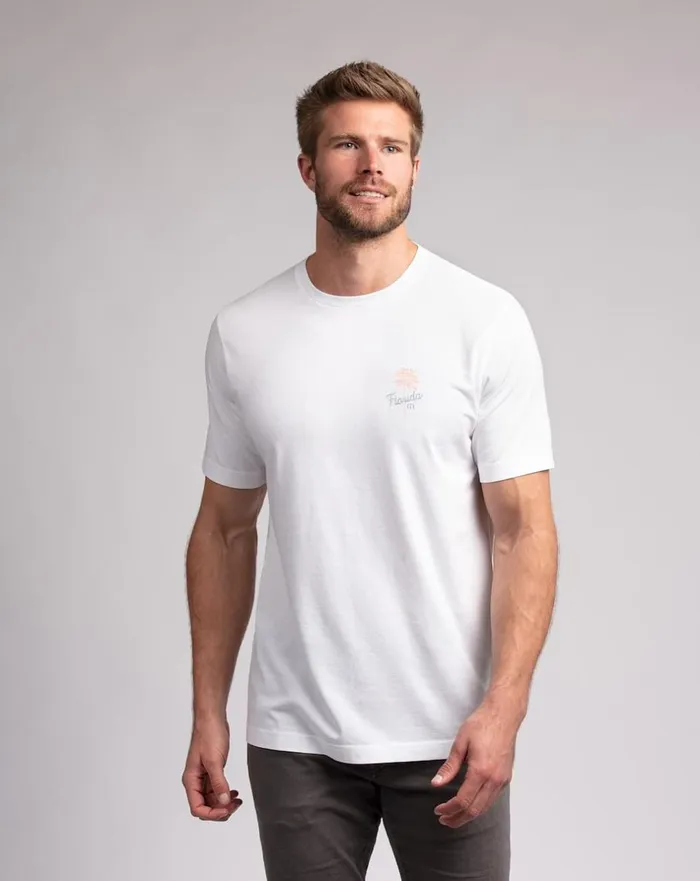 Men Tees TravisMathew WHITE SANDS TEE White Men Tees TravisMathew WHITE SANDS TEE White