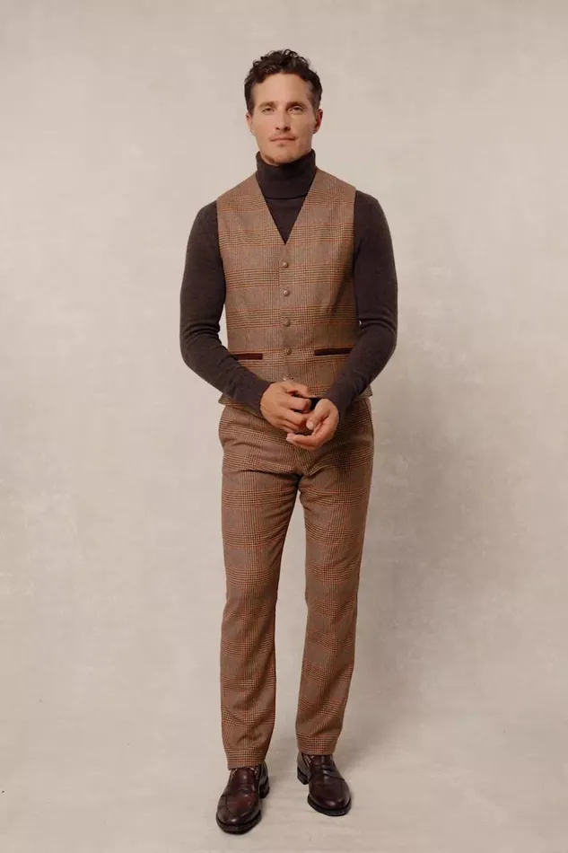 Men The Classic Trouser Clarence Check Merlot Holland Cooper Tailored Trousers