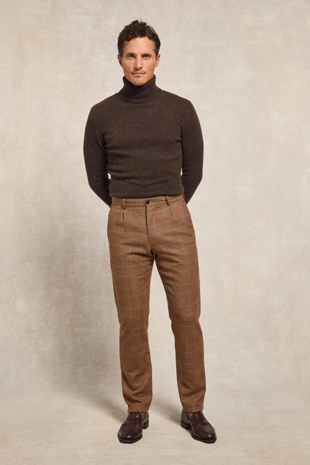 Men The Classic Trouser Clarence Check Merlot Holland Cooper Tailored Trousers