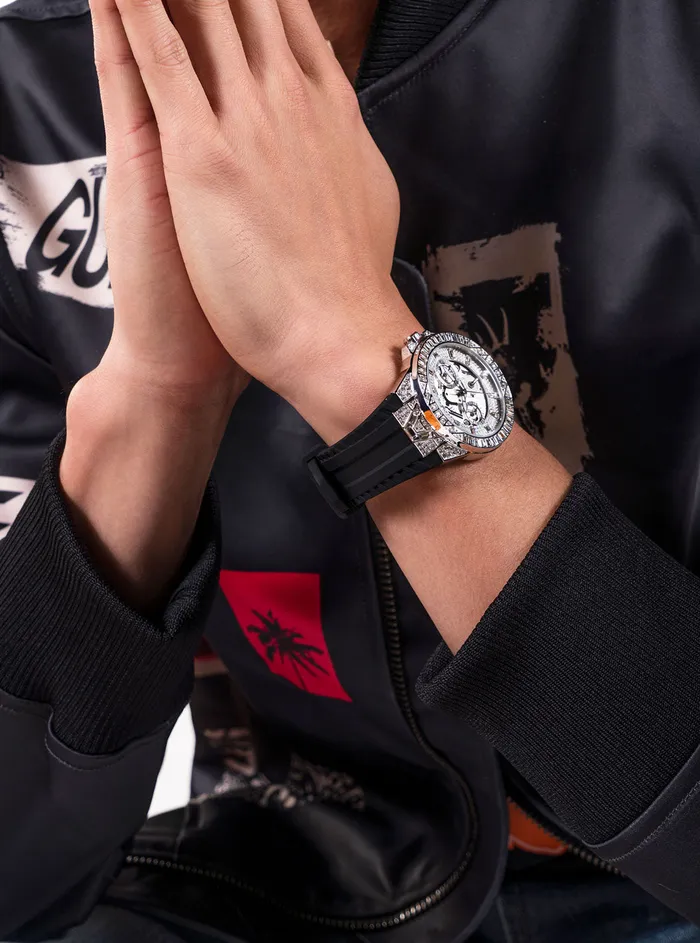 Men Watches GUESS Black Dynasty Crystal Silicone Watch Men Watches GUESS Black Dynasty Crystal Silicone Watch