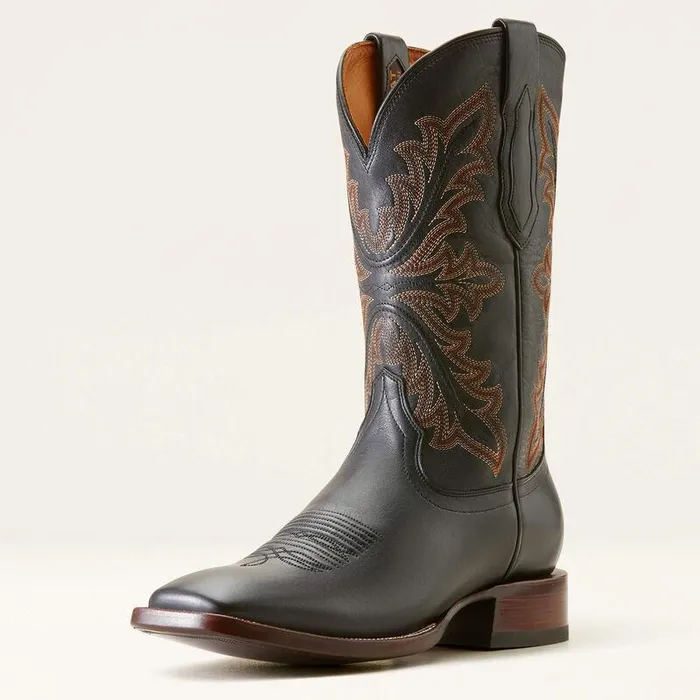 Men Western Boots Ariat Bench Made Bassett Cowboy Boot Cool Black Bison