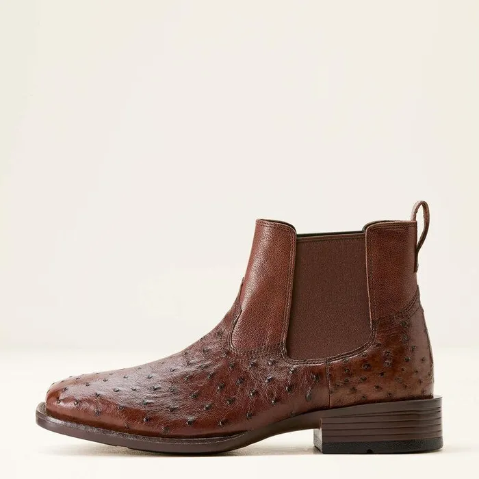 Men Western Boots Ariat Booker Chelsea Wide Square Toe Western Boot Antique Tabac Full Quill Ostri Men Western Boots Ariat Booker Chelsea Wide Square Toe Western Boot Antique Tabac Full Quill Ostri