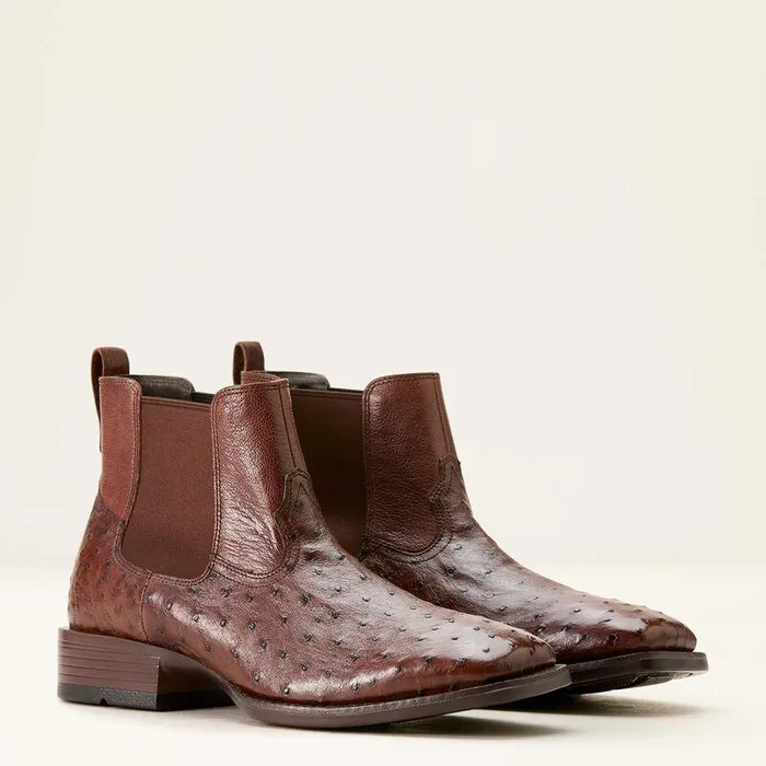 Men Western Boots Ariat Booker Chelsea Wide Square Toe Western Boot Antique Tabac Full Quill Ostri Men Western Boots Ariat Booker Chelsea Wide Square Toe Western Boot Antique Tabac Full Quill Ostri
