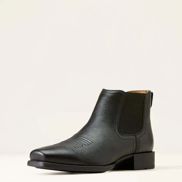 Men Western Boots Ariat Booker Ultra Square Toe Western Boot Black Deertan