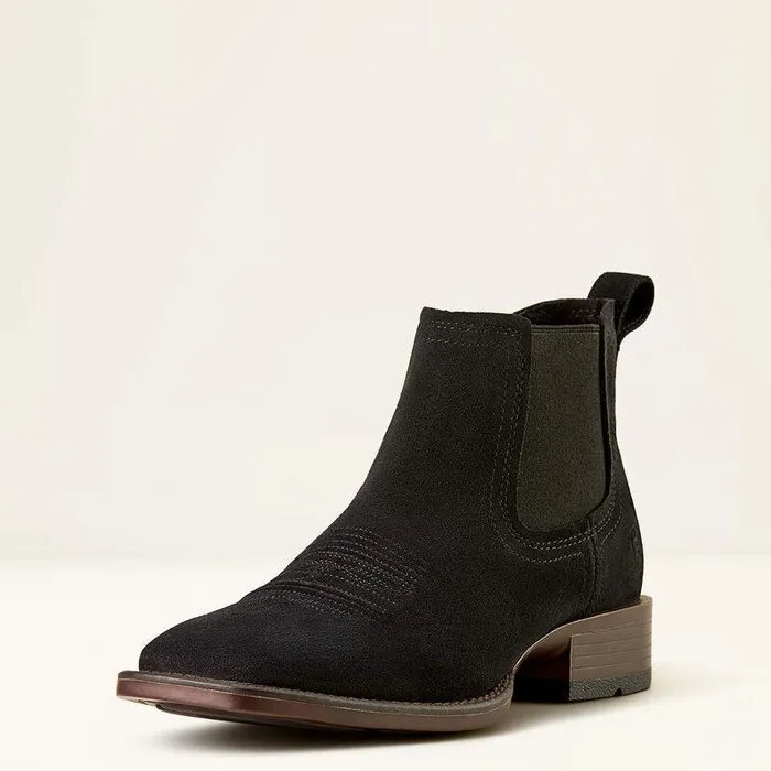 Men Western Boots Ariat Booker Ultra Western Boot Black Suede