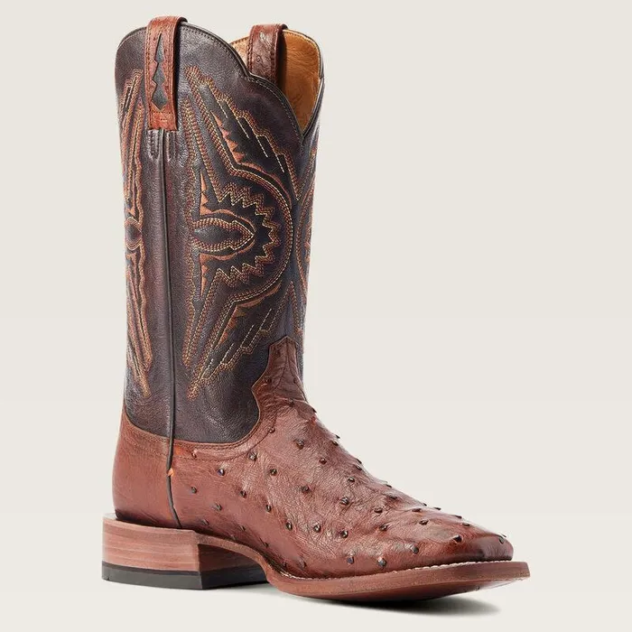Men Western Boots Ariat Broncy Western Boot Cinnamon Full Quill Ostrich Men Western Boots Ariat Broncy Western Boot Cinnamon Full Quill Ostrich