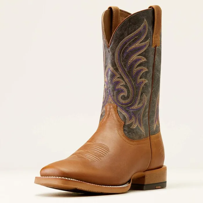 Men Western Boots Ariat Cattle Call Cowboy Boot Rodeo Tansmokey Purple