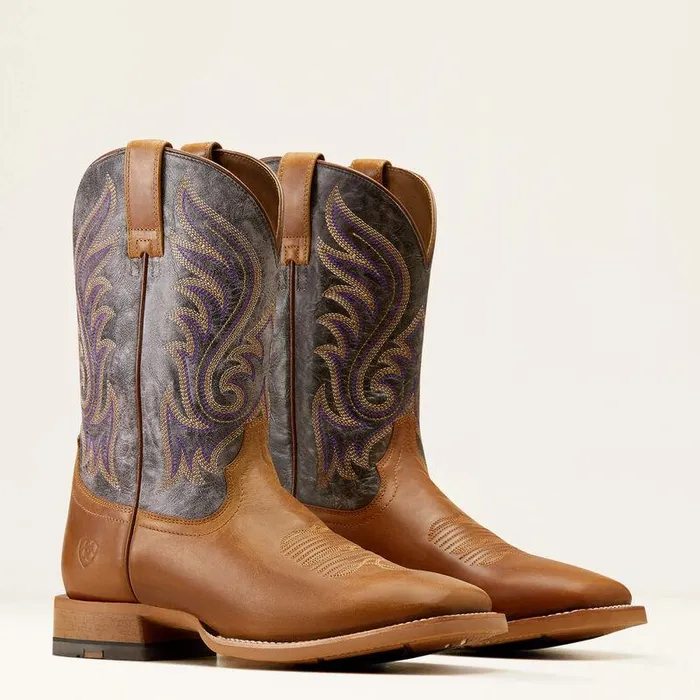 Men Western Boots Ariat Cattle Call Cowboy Boot Rodeo Tansmokey Purple Men Western Boots Ariat Cattle Call Cowboy Boot Rodeo Tansmokey Purple
