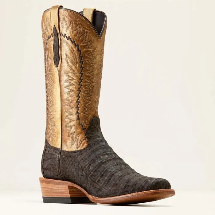 Men Western Boots Ariat Futurity Finalist Cowboy Boot Brushed Chocolate Caiman Bellyand Washed Gold Men Western Boots Ariat Futurity Finalist Cowboy Boot Brushed Chocolate Caiman Bellyand Washed Gold
