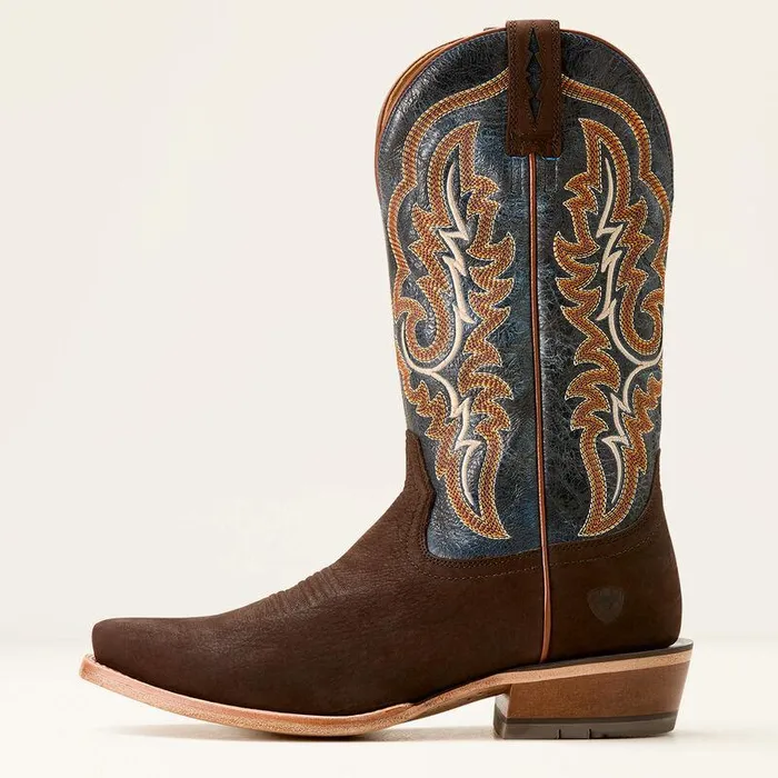 Men Western Boots Ariat Futurity Relentless Bama Fury Cowboy Boot Chocolate Bisonroyal Blue