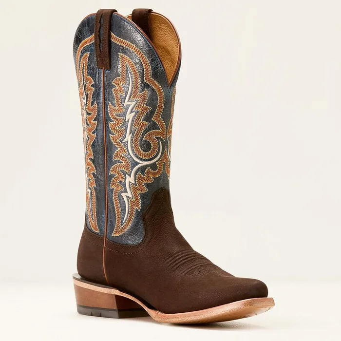 Men Western Boots Ariat Futurity Relentless Bama Fury Cowboy Boot Chocolate Bisonroyal Blue