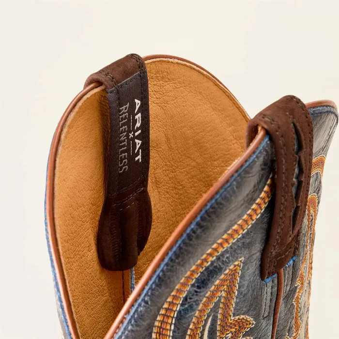 Men Western Boots Ariat Futurity Relentless Bama Fury Cowboy Boot Chocolate Bisonroyal Blue