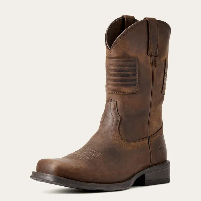 Men Western Boots Ariat Rambler Patriot Western Boot Distressed Brown