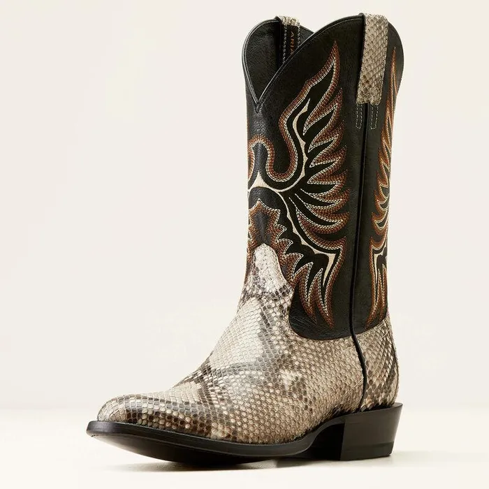 Men Western Boots Ariat Slick Cowboy Boot Natural Pythonluxe Black