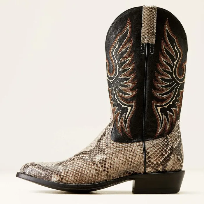 Men Western Boots Ariat Slick Cowboy Boot Natural Pythonluxe Black